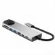 4. Tech-Protect HB09 USB hub 8in1 TYPE-C + USB-A 3.0 + USB-C 3.0 + HDMI 4K 60HZ + SD/TF + PD100W + RJ45 1000 MB/S - gray