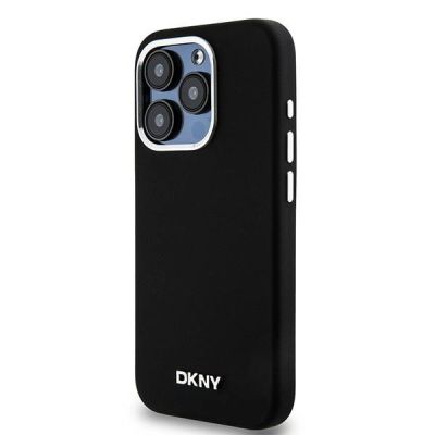 2. DKNY Liquid Silicone Small Metal Logo MagSafe Case for iPhone 14 Pro - Black