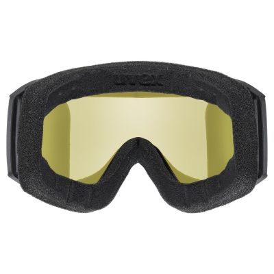 3. Uvex 5501822130 Ski Goggles Black Unisex, Mirrored Cylindrical (Flat) Lens