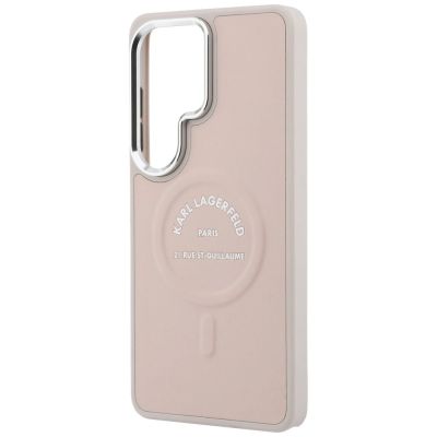 6. Karl Lagerfeld Embossed Ring RSG Logo MagSafe Case for Samsung Galaxy S26 Ultra - Pink