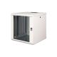 27. Unique 19" 12U 600x600 wall-mounted network cabinet, glass door, gray, undivided, assembled, 100kg