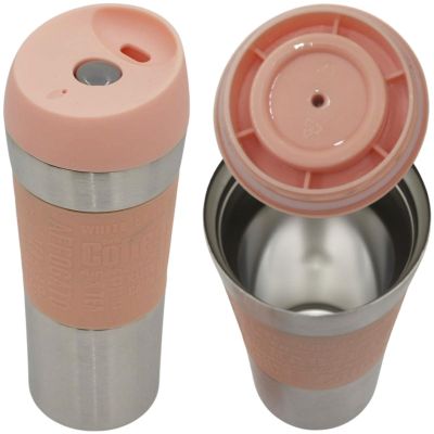 14. EXCELLENT HOUSEWARE THERMAL TRAVEL MUG 350ML PINK
