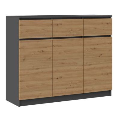 Chest of drawers 3D3S 120x40xH97 anthracite/artisan