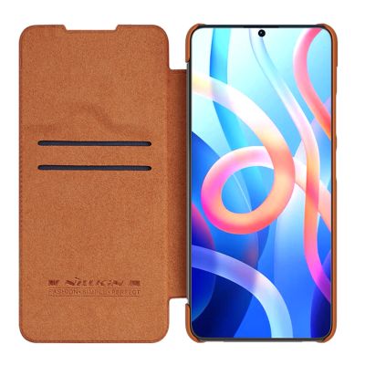 7. Nillkin Qin Case Case for Xiaomi Redmi Note 11T 5G / Note 11S 5G / Note 11 5G (China) / Poco M4 Pro 5G Camera Cover Holster Cover Flip Case Brown