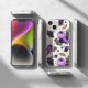8. Ringke Fusion Design Armored Case Cover with Gel Frame for iPhone 14 Plus transparent (Purple rose) (FD637E29)