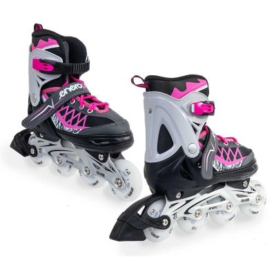 9. ROLLER SKATES-ROLLER SKATES-ICE SKATING 4IN1 ENERO PRO LED 34-37 PINK-GRAY