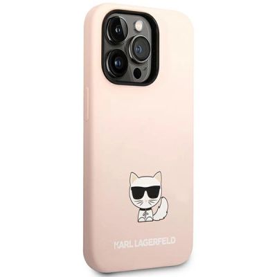 4. Karl Lagerfeld KLHCP14LSLCTPI iPhone 14 Pro 6.1 "hardcase light pink / light pink Silicone Choupette Body
