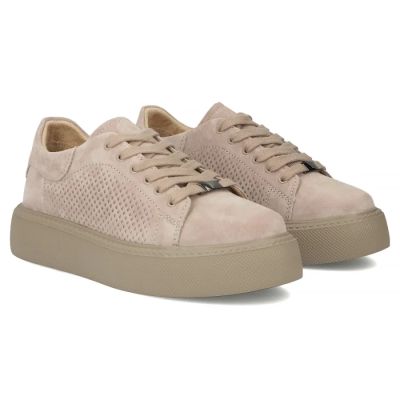 4. Women's leather shoes, sneakers, beige, Filippo DP7502/26