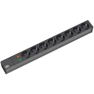 2. Bachmann 19'' 2m 8x Schuko H05VV-F 3G 1.50mm2 splitter 8 x network socket Black