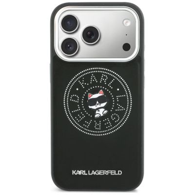 3. Karl Lagerfeld Point & Choupette Sketch MagSafe Case for iPhone 17 Pro - Black