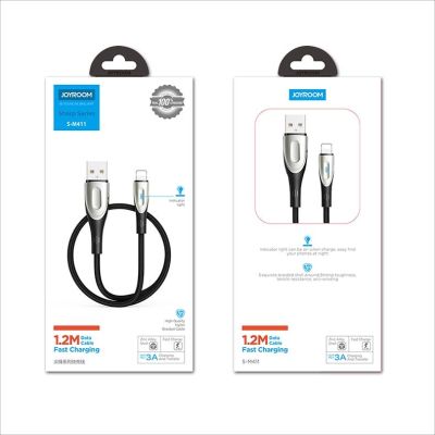 9. Joyroom Sharp Series S-M411 USB-A / Lightning 3A Cable 1.2m with Charging Indicator - Black