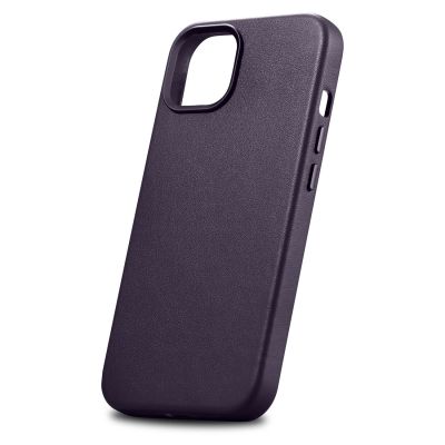 7. iCarer Case Leather Cover Case for iPhone 14 Dark Purple (WMI14220705-DP) (MagSafe Compatible)