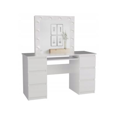 KUBA DESK SET, MATTE WHITE + MARINA MIRROR