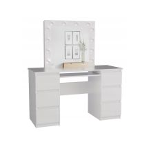 KUBA DESK SET, MATTE WHITE + MARINA MIRROR