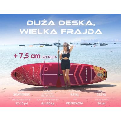 3. SUP SKATINGER board Prana Meteor Red 350x89x15 cm