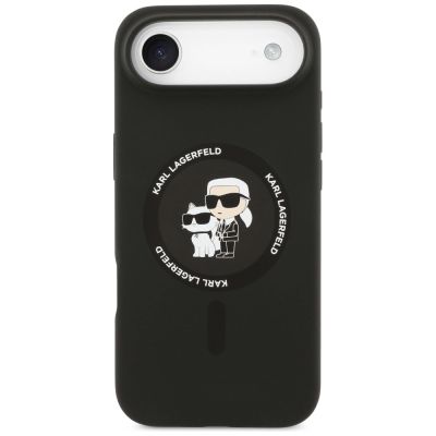 3. Karl Lagerfeld Silicone Karl&Choupette Ring MagSafe Case for iPhone 17 Air - Black