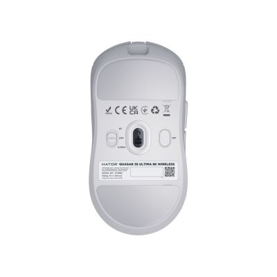 6. HATOR Quasar 3S Ultima 8K Wireless Gaming Mouse Right Side RF Wireless + Bluetooth + USB Type-C Optical 30000 DPI