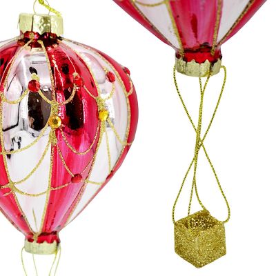 3. Mica Glass Balloon Bauble – Red-Pink