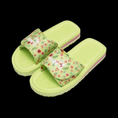5. Kubota Velcro flaps multicolor floral green K25SS-100-001-18-1