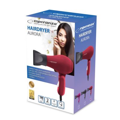 9. Esperanza AURORA EBH003R hair dryer (750W; red)