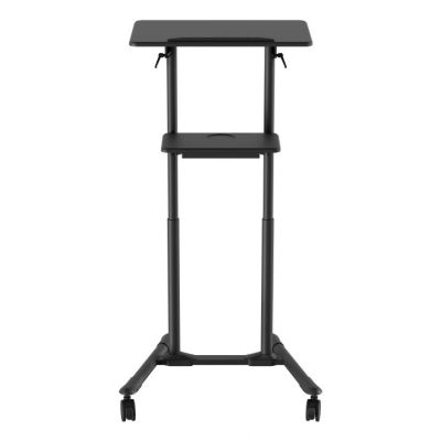 3. Gembird Mobile Stand with Height-Adjustable Wheels, Black