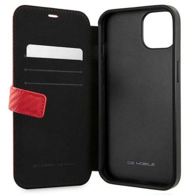 5. Ferrari FESAXFLBKP13SRE iPhone 13 mini 5.4" red/red book On Track Carbon Stripe