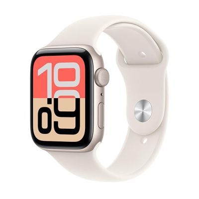 3. Apple Watch SE 3 (2025) GPS 44mm Aluminum Starlight Case with Sport Band S/M - Starlight