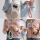 5. Ringke Holder & Puffer Hand Strap Phone Lanyard - Pink