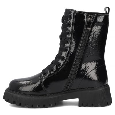 3. Women's patent leather ankle boots, black Filippo DBT8288