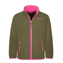 Trollkids Girls Oppdal Jacket XT sporty fleece jacket with zip, green (415-194)