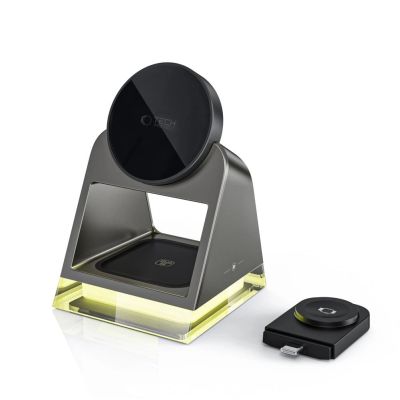 4. Tech-Protect QI15W-A43 3in1 Wireless Charger with MagSafe for Apple Devices - Black