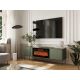 7. EF TV cabinet + black TRESSE fireplace 180x40x54.5 matt green