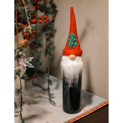 4. CHRISTMAS DECORATION SANTA CLAUS BOTTLE COVER CUTLERY NAPKINS