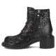 3. Women's leather ankle boots with a floral pattern, black Filippo DBT8072/26