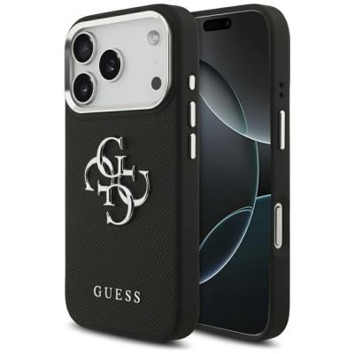 Guess Grained Big 4G Classic Logo case for iPhone 17 Pro - black