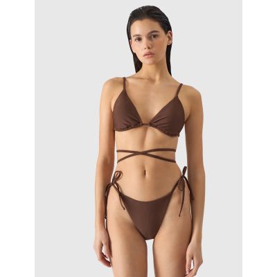 4. Women's swimsuit bikini top 4F 4FWSS24UBKBF042-81S Brown