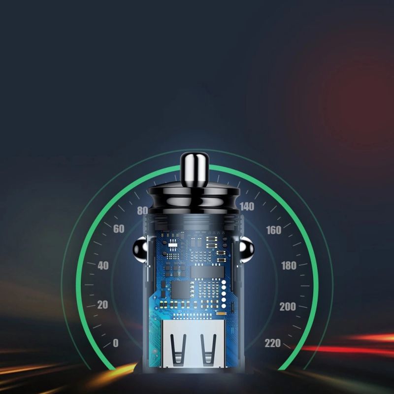 9. Baseus Circular PPS smart car charger with USB Quick Charge 4.0 QC 4.0 and USB-C PD 3.0 SCP ports black (CCALL-YS01)