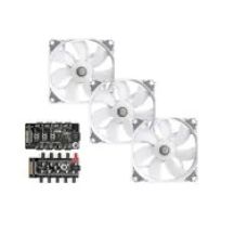Bitspower Notos RGB PWM Fan, 120mm - White, 3-Pack
