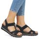 5. Women's comfortable platform wedge sandals black Rieker 67498-00