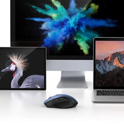 7. Ugreen MU006 Wireless Optical Mouse USB 2.4GHz / Bluetooth 5.0 4000 DPI - Blue