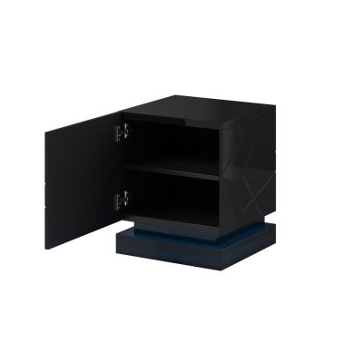 2. QIU bedside table 2 pcs. 46x41.5xH53 gloss black/gloss black