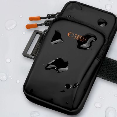 7. Tech-Protect M7 Universal Sport Armband Case - Black and Orange