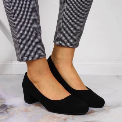 19. Sergio Leone W SK354C Suede Block Heel Pumps Black