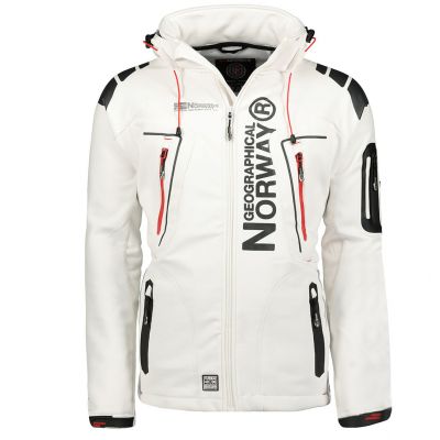 Geographical Norway Techno MEN 056 BS3 men's sports jacket, quick-drying, with hood, white (WU1060H/GN)
