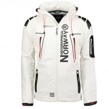 Geographical Norway Techno MEN 056 BS3 men's sports jacket, quick-drying, with hood, white (WU1060H/GN)