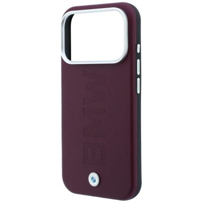 6. BMW Sign Centered Deboss MagSafe Case for iPhone 17 Pro Max / 18 Pro Max - Burgundy