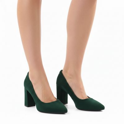 12. Sergio Leone Green Suede Pointed Toe Pumps PB216