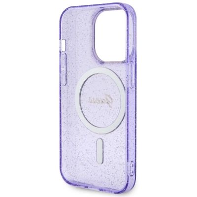 7. Guess GUHMP14LHCMCGU iPhone 14 Pro 6.1" purple/purple hardcase Glitter Gold MagSafe