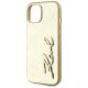 6. Karl Lagerfeld Wrinkled Metal Signature iPhone 15 Case - Gold