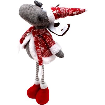 6. DECORATIVE REINDEER ON TELESCOPIC LEGS 45-60CM RED